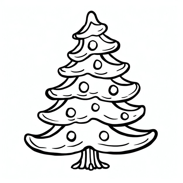 Esboço vetorial Arte de Ornamentação de Árvore de Natal Limpa