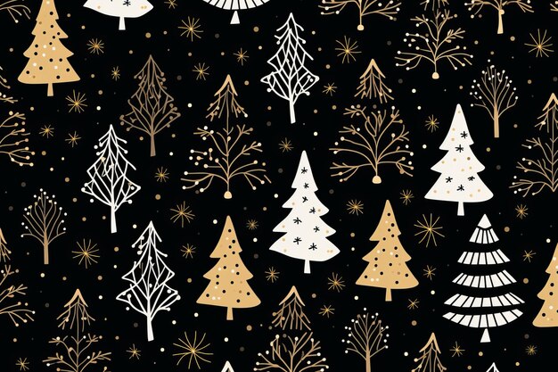 Esbozo festivo del árbol de Navidad Diseño adorable de Doodle en elegante vector negro AR 32