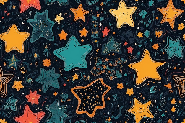Foto esbozos estelares dibujados a mano de las estrellas