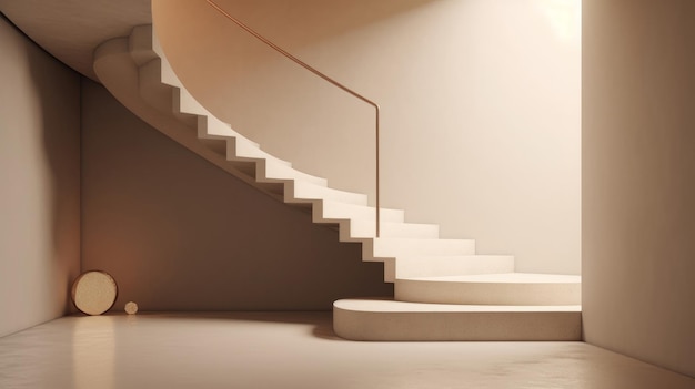 Escada bege minimalista Ilustração AI Generative