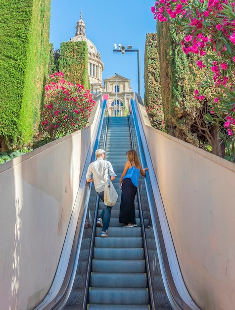 Escada em movimento no parque de Montjuic