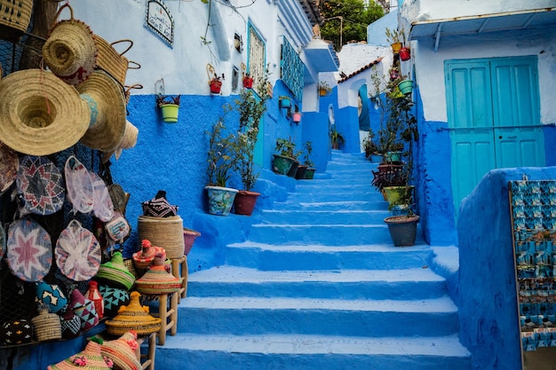 Escadas Azuis em Marrocos