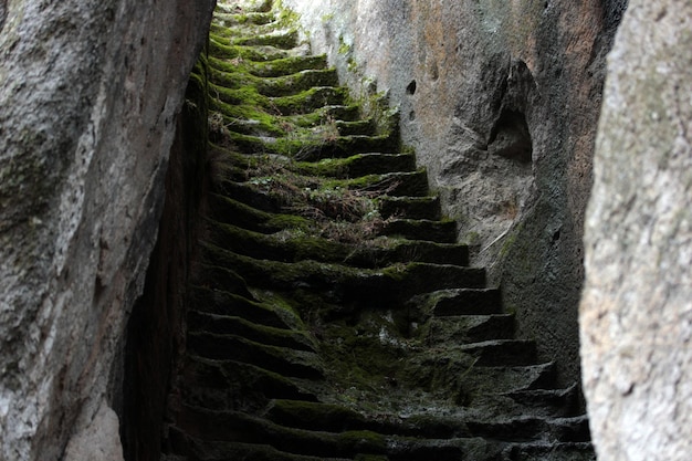 Escadas de pedra velhas