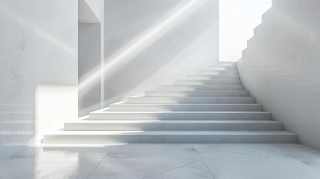 Foto escadas e paredes brancas