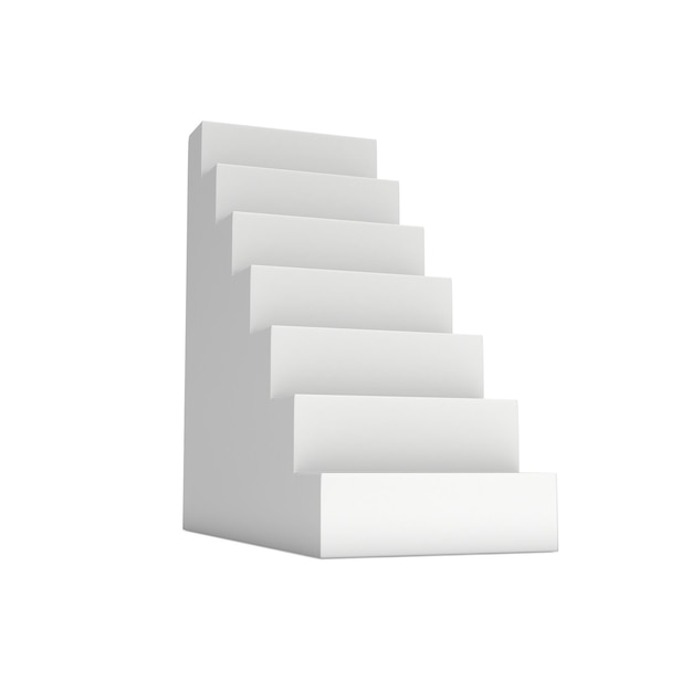 Escadas em branco 3D