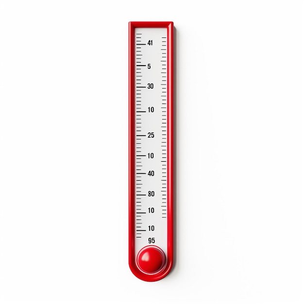 Foto escala de medição de temperatura em fundo branco