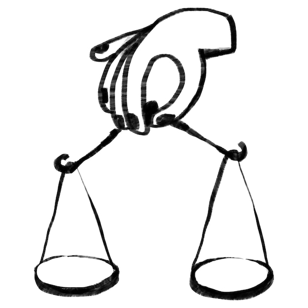 Escala de mano pegatina png de negocios garabateado fondo transparente