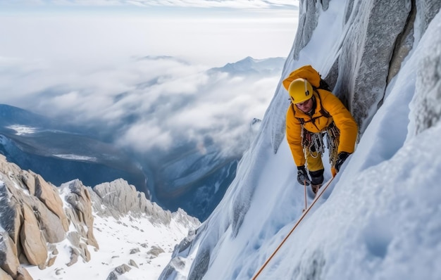 El escalador de gran altitud se enfrenta a la majestad del invierno