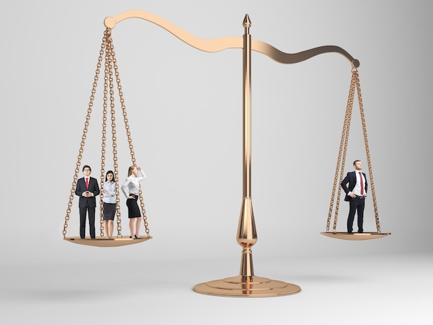 Escalas de justiça com as pessoas