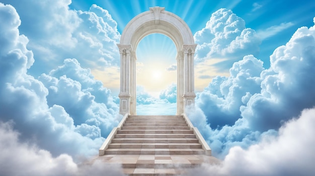 Escalera al cielo Arco entre las nubes