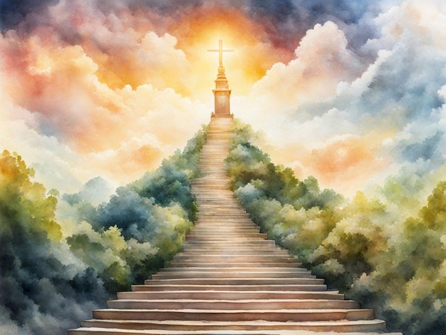 Escalera al cielo en el concepto celestial antecedentes religiosos Escalera hacia el paraíso en un engaño espiritual