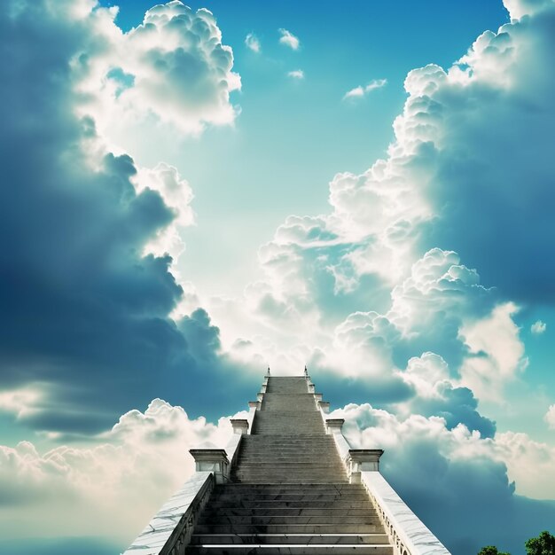 Foto escalera al cielo ia generativa