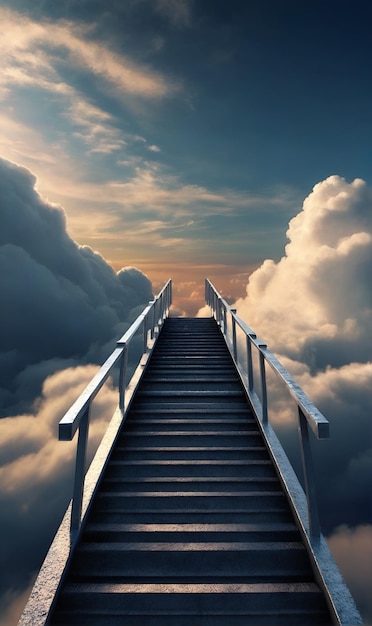 Escalera hacia el cielo Una larga escalera va hacia el cielo
