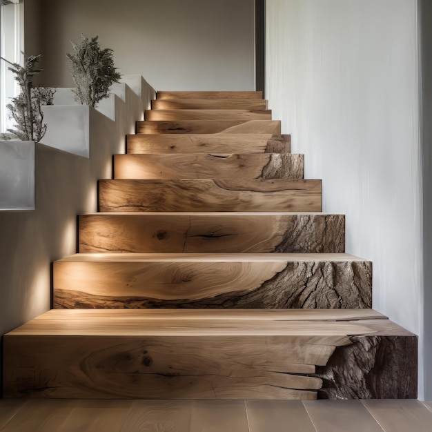 escalera de madera