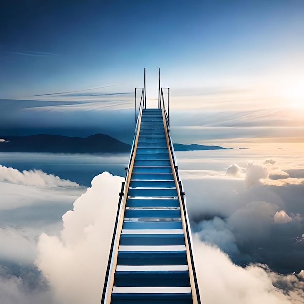 Una escalera a través de las nubes.