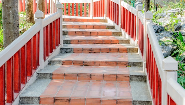 Escaleras de cemento en el parque