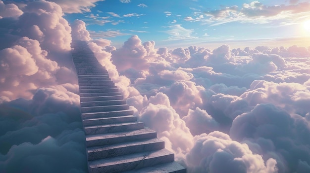 Foto escaleras en el cielo