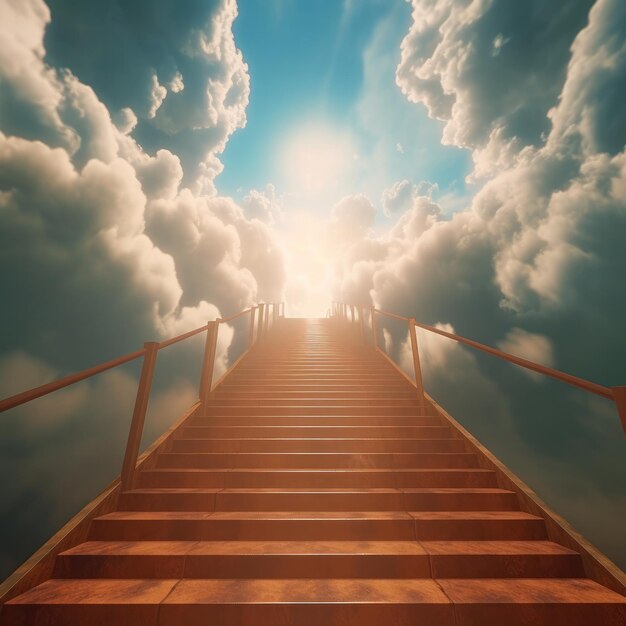 Foto escaleras hacia los cielos