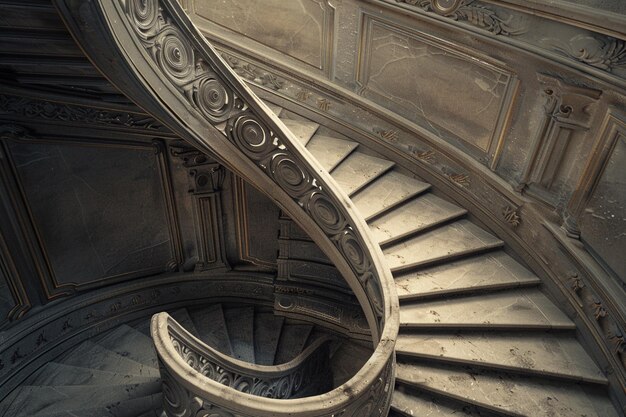 Escaleras en espiral en grandes edificios históricos