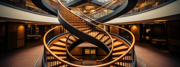 Las escaleras del hotel están diseñadas por el arquitecto