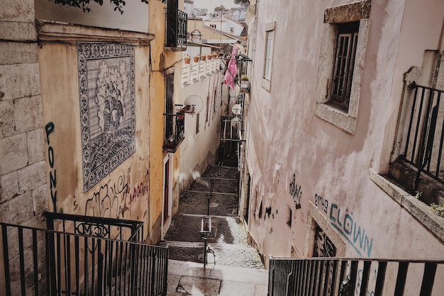 Foto las escaleras en lisboa