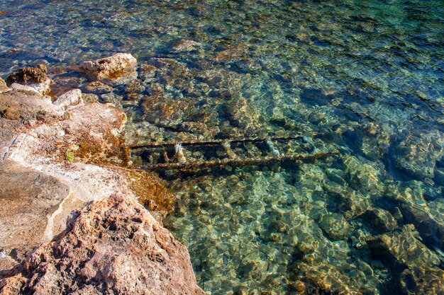 Escaleras bajo el mar