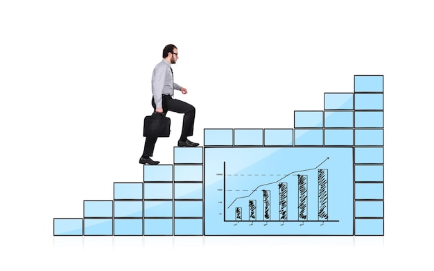 Escaleras de monitores con gráfico