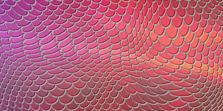 Foto escamas de sereia vermelhas, escama de peixe, textura fantasy