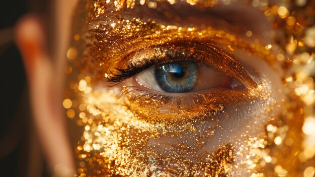 Foto las escamas de oro en la piel simbolizan el serum antienvejecimiento de lujo