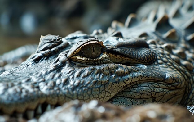 Foto escamas texturizadas de crocodilo tiradas de perto