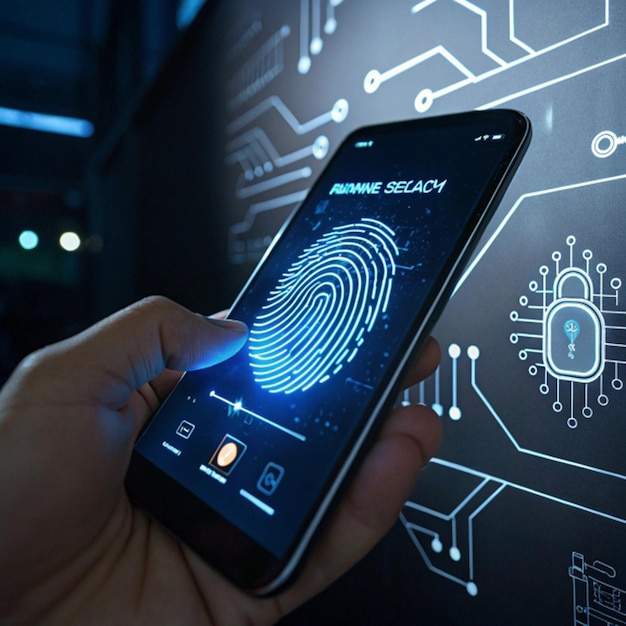 Escaneamento de impressões digitais no smartphone para segurança