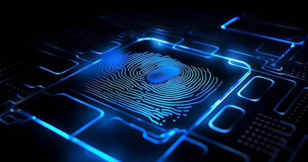 Escâner digital de impressões digitais que aumenta a segurança verificação de varredura de proteção de dados de identidade biométrica