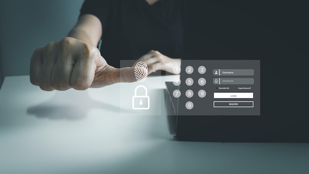 Escáner de huellas dactilares para acceder a la información verificar para la autenticación pantalla táctil para iniciar sesión
