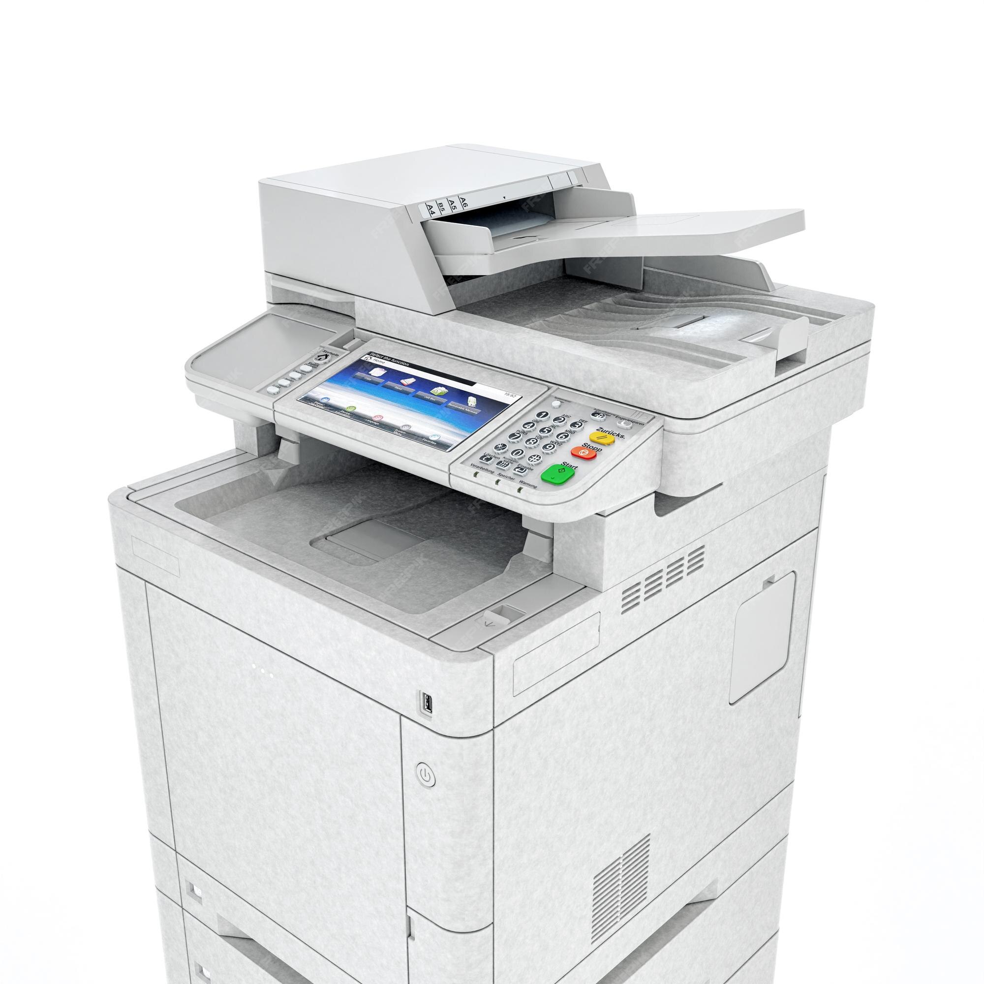 Gobernable Cereza cualquier cosa Escáner de impresora multifunción. aislado tecnología profesional de  office. ilustración 3d. | Foto Premium