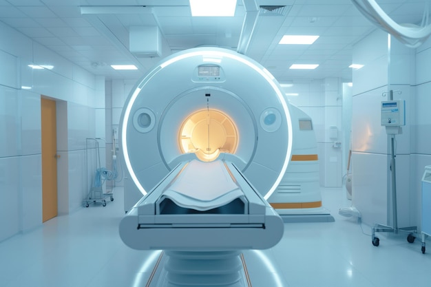 Escáner de resonancia magnética de MRI en la sala de tomografía computarizada médica