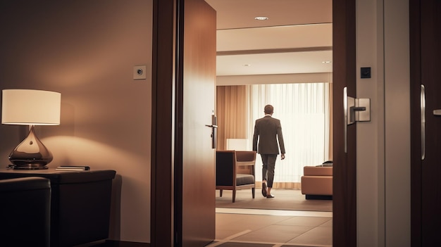 Escape estético revelando el concepto de 'Llegar a una habitación de hotel' en AR 169