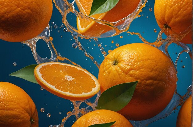 Escape del jugo de naranja jugoso