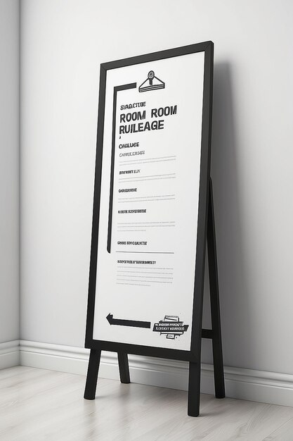 Foto escape room challenge rules mockup de señalización con espacio blanco en blanco para colocar su diseño