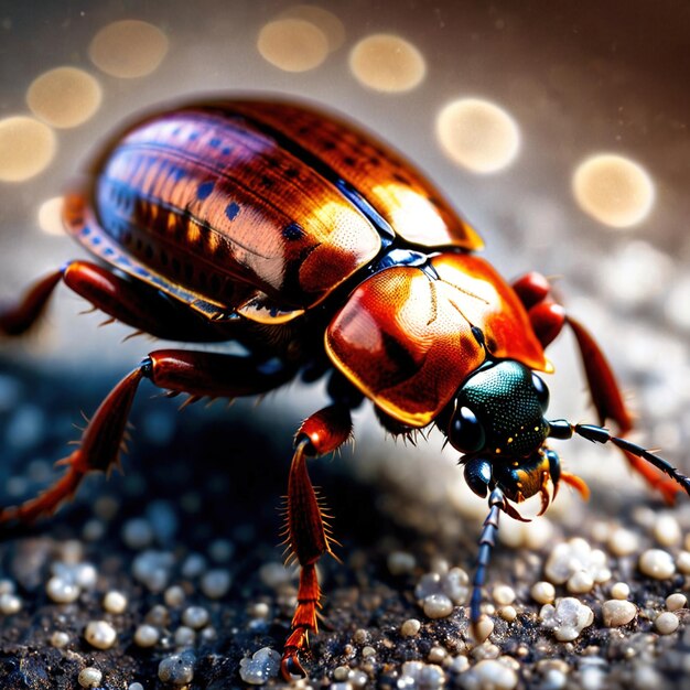 Foto escarabajo animal silvestre que vive en la naturaleza y forma parte del ecosistema