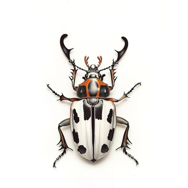 Foto escarabajo em fundo branco