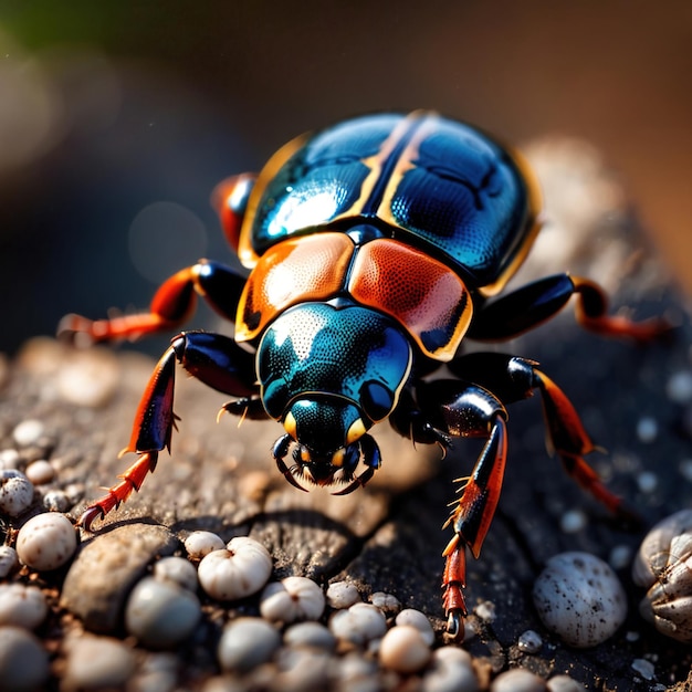 Foto escaravelho animal selvagem que vive na natureza parte do ecossistema