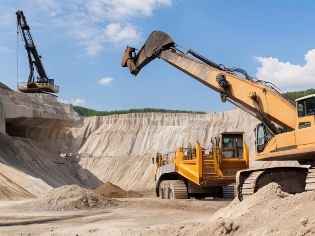 escavadora em obras de construção