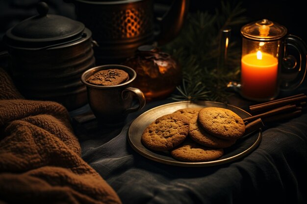 Una escena acogedora se desarrolla en las galletas de té de jengibre