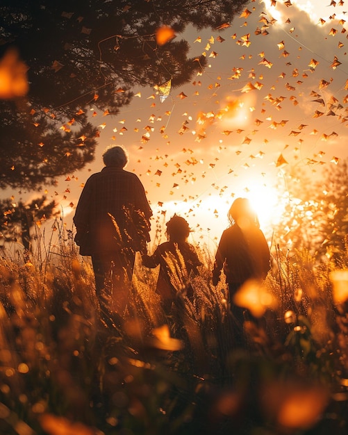 Foto una escena alegre de los abuelos papel tapiz