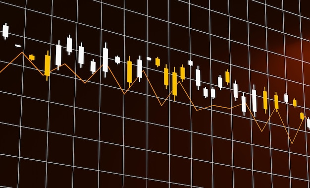 Escena de bolsa de valores futurista Fondo de gráfico de precio criptográfico de mercado de valores de forex abstracto Movimientos de mercado concepto creativo gráficos infografía Diseño 3d realista Crecimiento Economía mundial