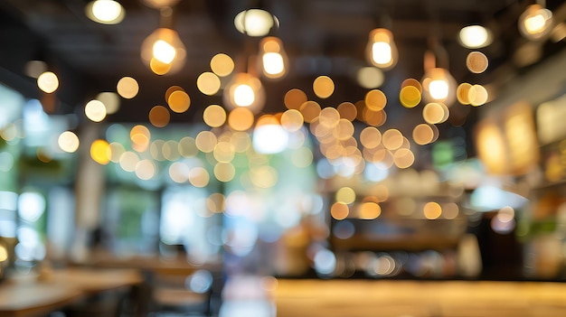 Escena de café borrosa perfecta para el ambiente de fondo capturando la esencia de la bulliciosa cafetería o el descanso
