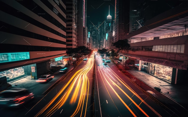 Una escena de la calle con las luces encendidas y la palabra luz.