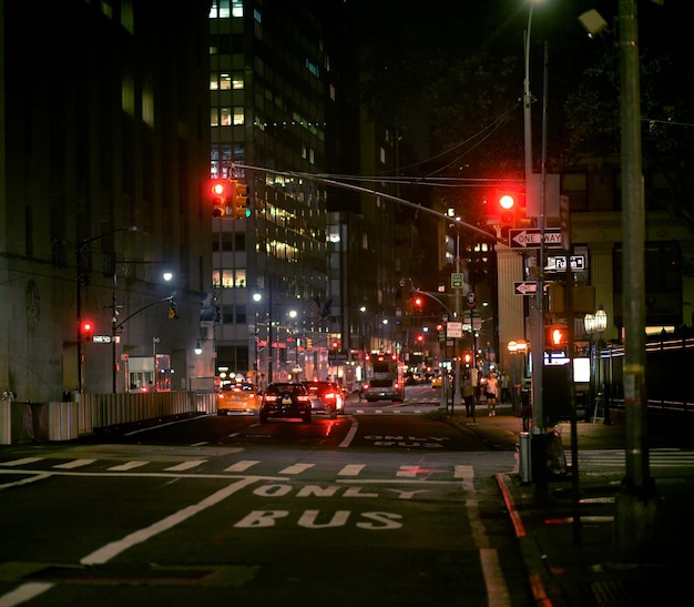 Escena de la calle de la tarde en la ciudad de Nueva York