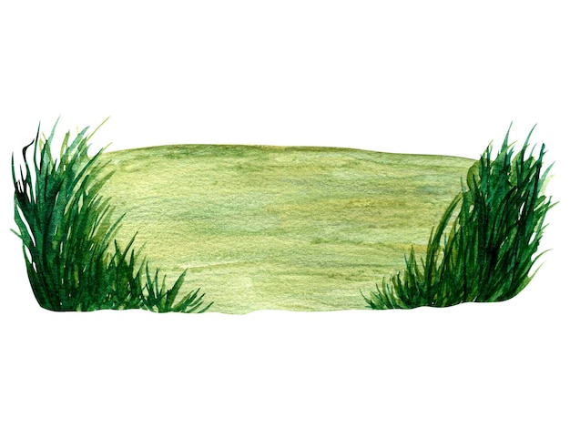 Escena de césped de bosque natural Ilustración de acuarela Elemento de paisaje salvaje Clip art para diseño de vivero