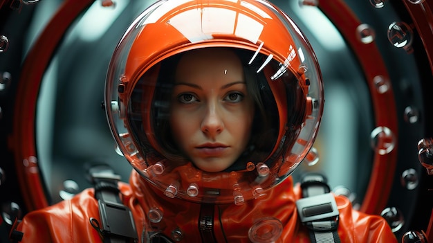 Escena cinematográfica de movimiento futurista foto conceptual estilo espacial de tonos rojos